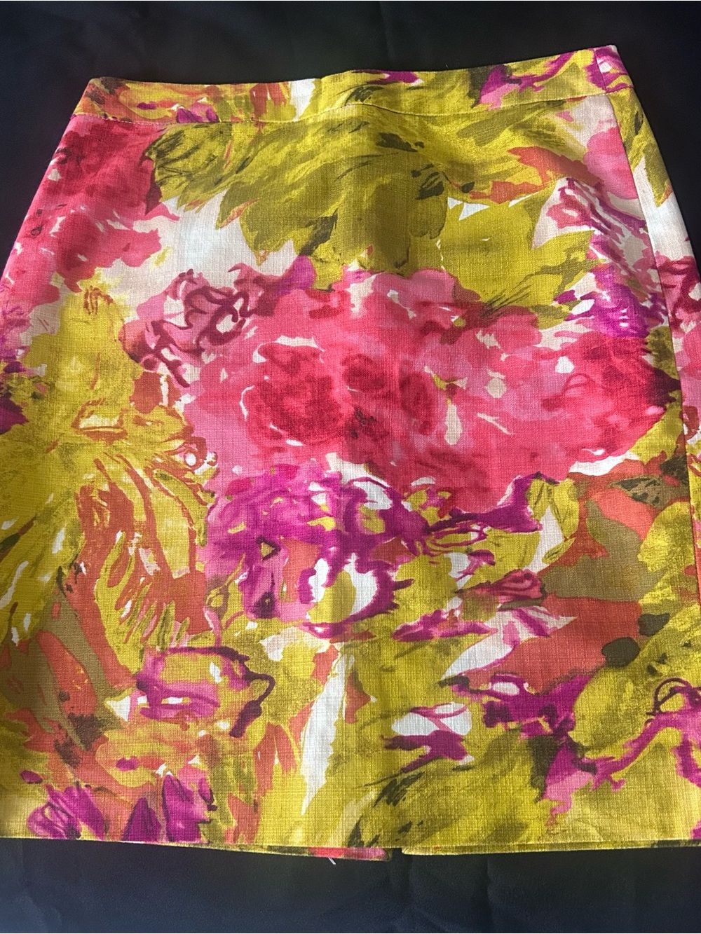 J. Crew Cream Linen-Texture Garment with Multicolor Floral Fabric